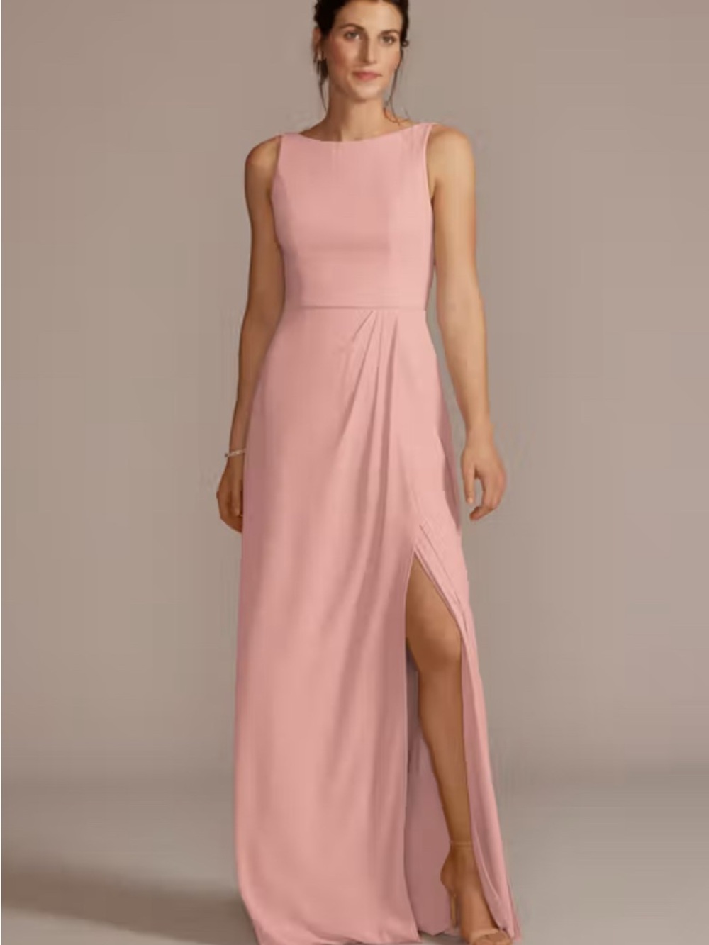 David’s Bridal Chiffon Sleeveless Tie-Back Bridesmaids Dress